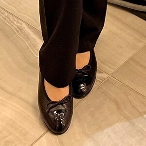 Chanel flats worn twice